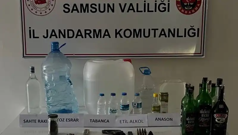 Samsun'da Sahte İçki Operasyonu: Yüzlerce Litre Ele Geçirildi